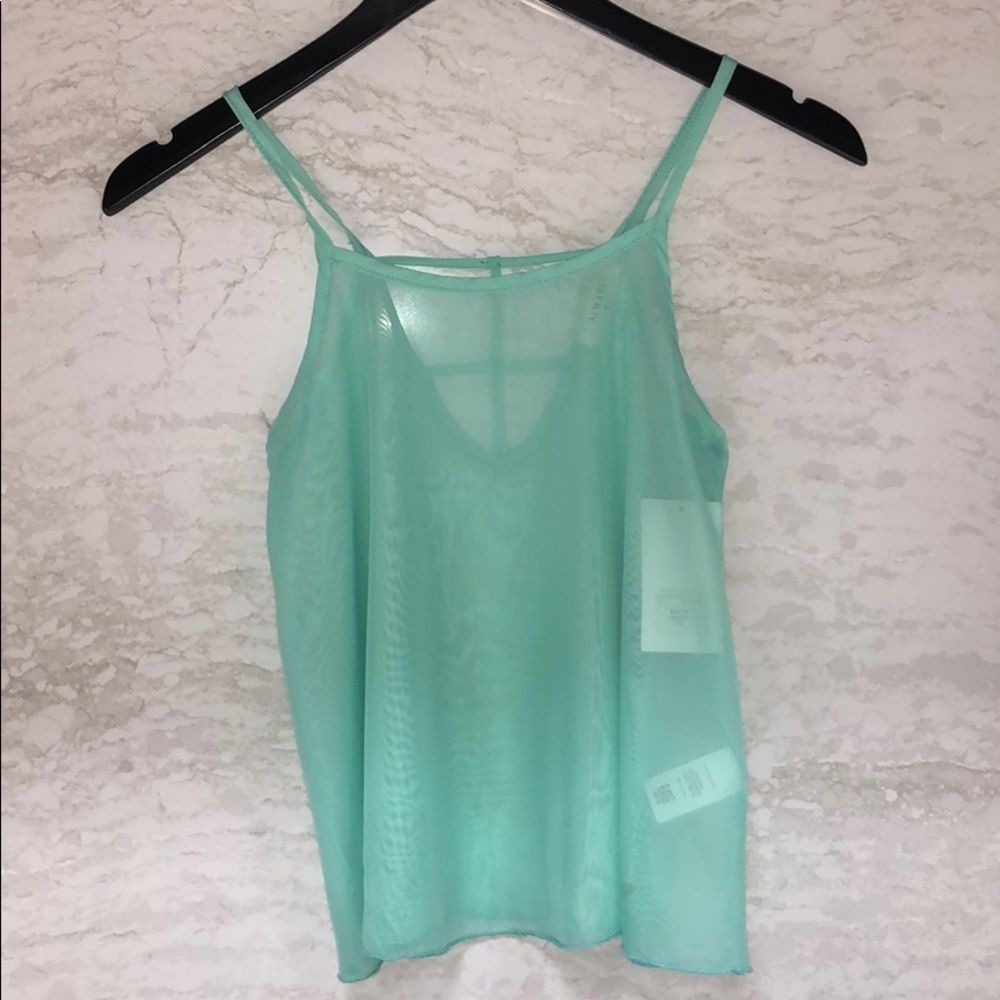 Mint sheer cami blouse